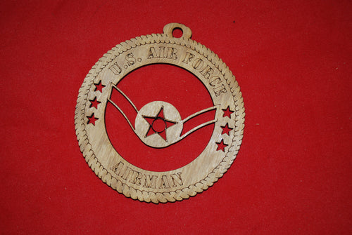 Air Force  Enlisted Rank Insignia  Airman  wooden ornament