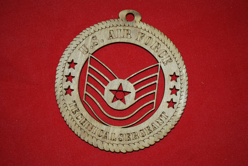 Air Force  Enlisted Rank Insignia Technical Sergeant  Class  wooden ornament