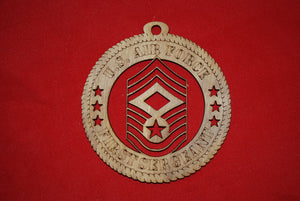 Air Force  Enlisted Rank Insignia First Sergeant E9 wooden ornament