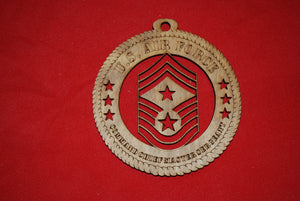 Air Force  Enlisted Rank Insignia Command Chief Master Sergeant E9 wooden ornament