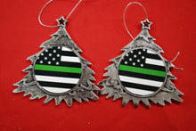 Load image into Gallery viewer, Thin Green line Christmas Tree Shaped Ornament