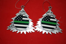 Load image into Gallery viewer, Thin Green line Christmas Tree Shaped Ornament