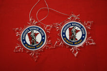 Load image into Gallery viewer, Minnesota National Guard Clear Plastic Large or small  Snowflake Shaped Ornament