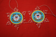 Load image into Gallery viewer, Coast Guard  Clear Plastic Large or small  Snowflake Shaped Ornament