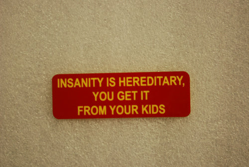INSANITY IS HEREDITARY YOU GET IT FROM YOUR KIDS