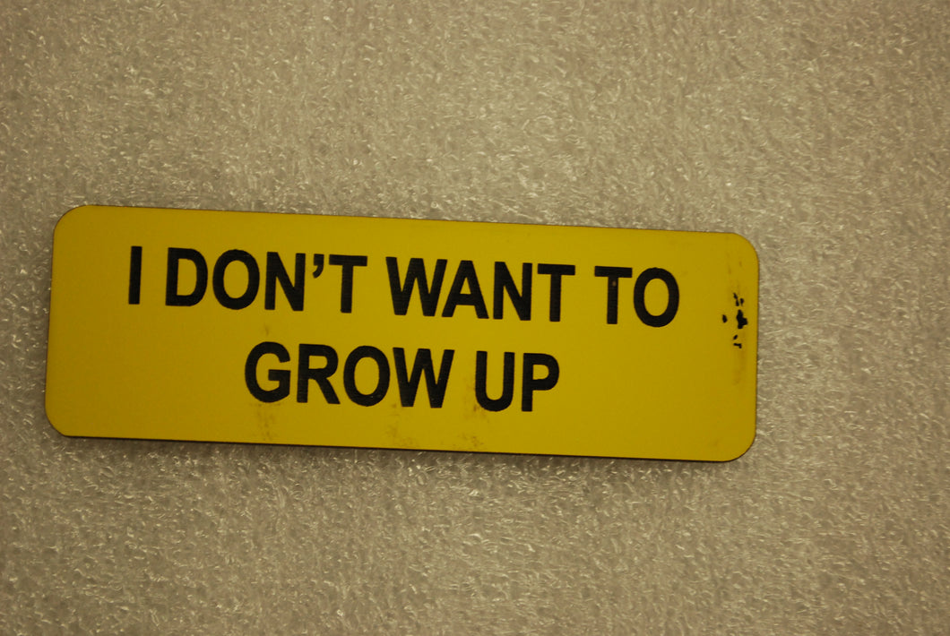 I DONT WANT TO GROW UP