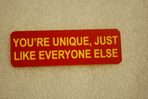 YOU'RE UNIQUE JUST LIKE EVERYONE ELSE