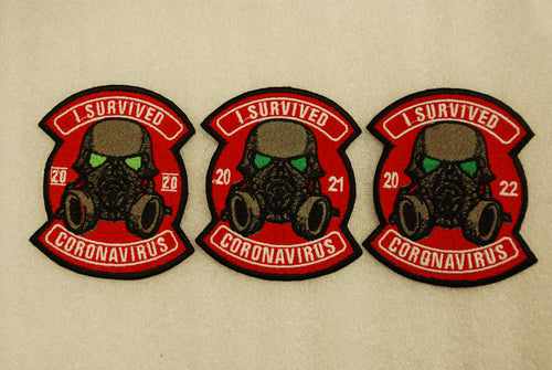 I Survived Covid 2020-2022 3 pack (a) Embroidered Patch hook and loop