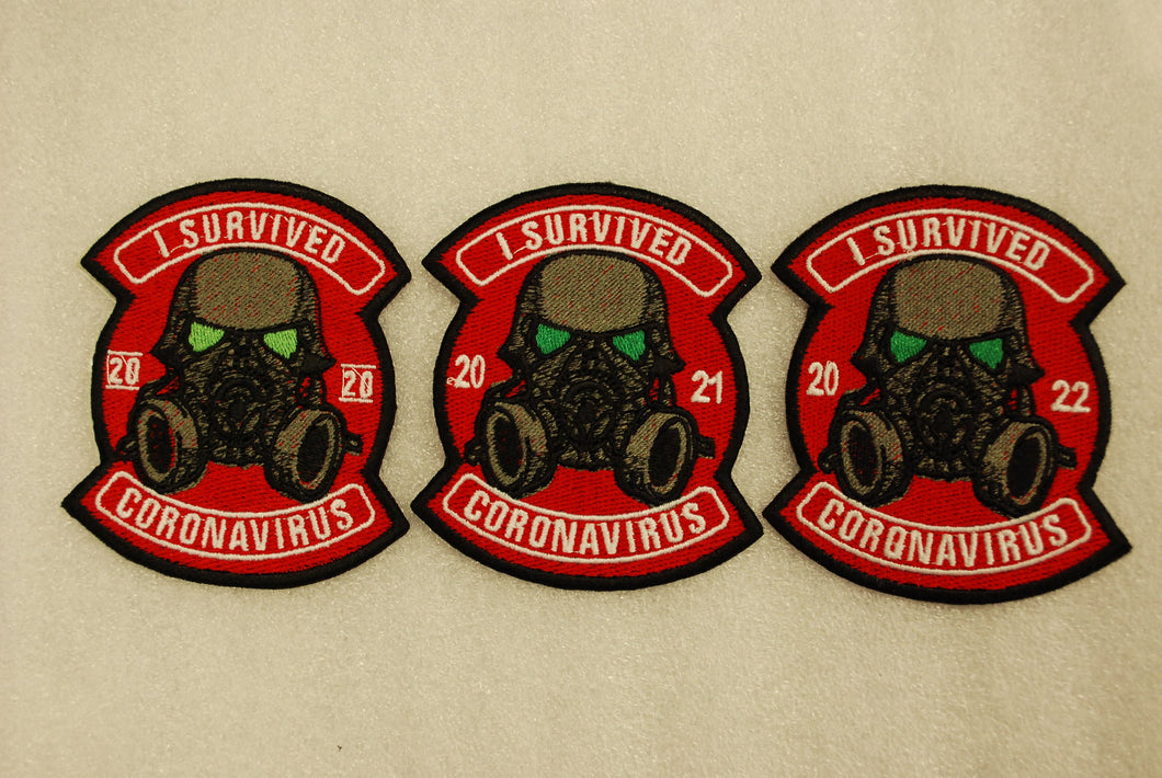 I Survived Covid 2020-2022 3 pack (a) Embroidered Patch iron on