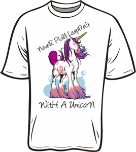 Never Leapfrog A Unicorn T shirt white