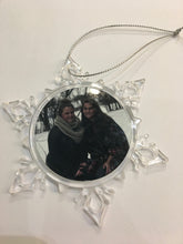 Load image into Gallery viewer, Clear Plastic Small Snowflake Shaped Ornament