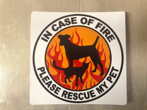 In Case Of Fire Please Rescue My Pet sticker