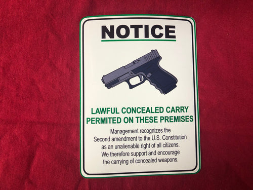 carry conceal notice sticker