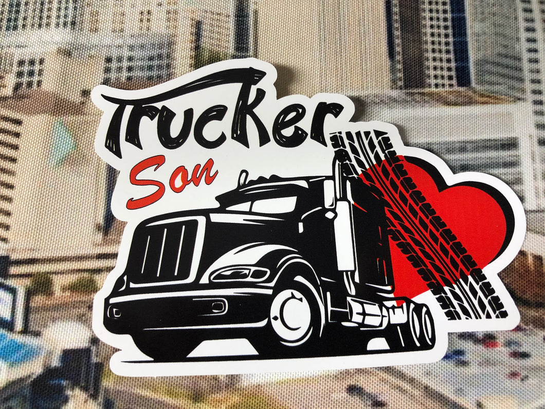 trucker son  sticker