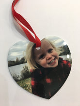 Load image into Gallery viewer, 2 sided aluminum Heart ornament