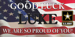 ARMY NAVY AIR FORCE MARINES BANNERS GRADUATION STICKER FLYER DECAL BANNER GOOD LUCK