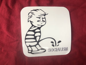 Trump Peeing on Liberals or socialism Sticker