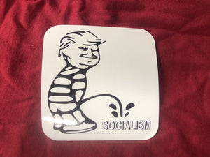 Trump Peeing on Liberals or socialism Sticker