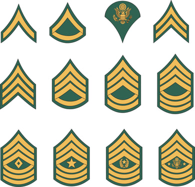 Army Enlisted Rank Insignia stickers