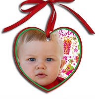 Load image into Gallery viewer, 2 sided aluminum Heart ornament