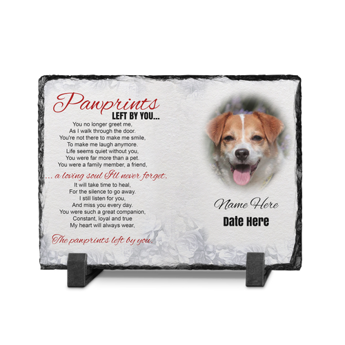Pet Paw Prints Memorial Slate