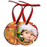 Load image into Gallery viewer, 2 sided aluminum Round ornament