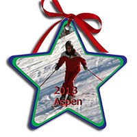 Load image into Gallery viewer, 2 sided aluminum Star ornament