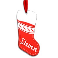 Load image into Gallery viewer, 2 sided aluminum Stocking ornament