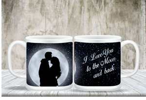 I Love You To The Moon A Back Coffee Mug