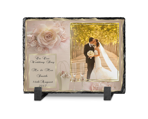 Wedding Photo Slate Rectangle Design 2