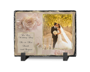 Wedding Photo Slate Rectangle Design 2